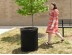 32 Gallon Expanded Steel Trash Receptacle with Liner